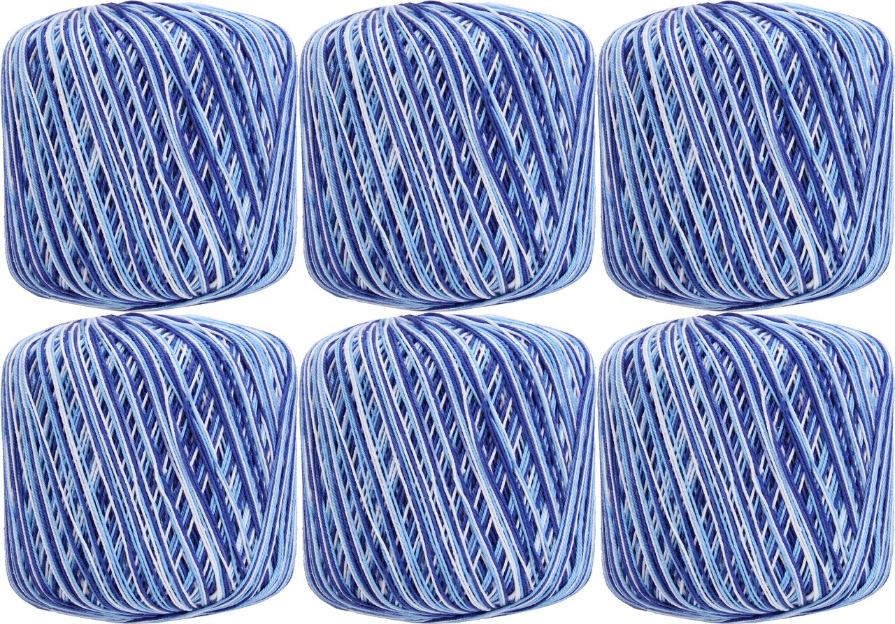 Threadart 100% Pure Cotton Variegated Crochet Thread - Size 10 & 3 - Singles, 3 Packs, and 6 Packs